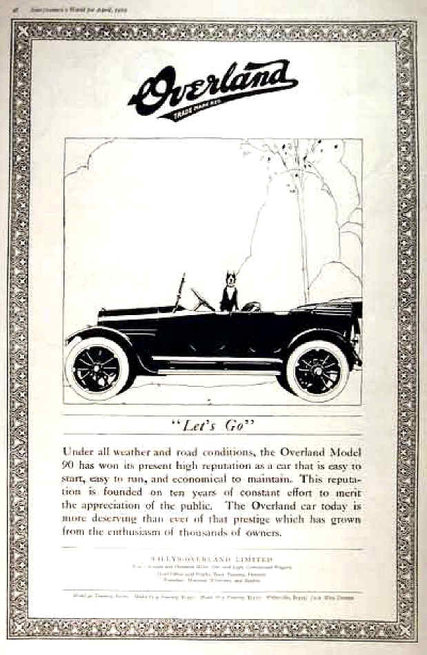 1919 Overland Auto Advertising
